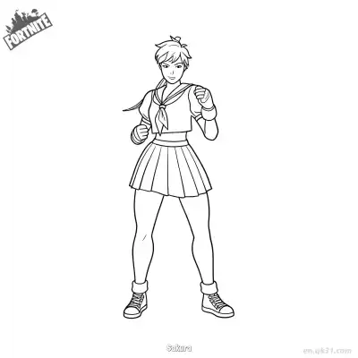 Free printable Sakura 02 Coloring Page - Free PDF Printable Fortnite Coloring Sheets coloring page